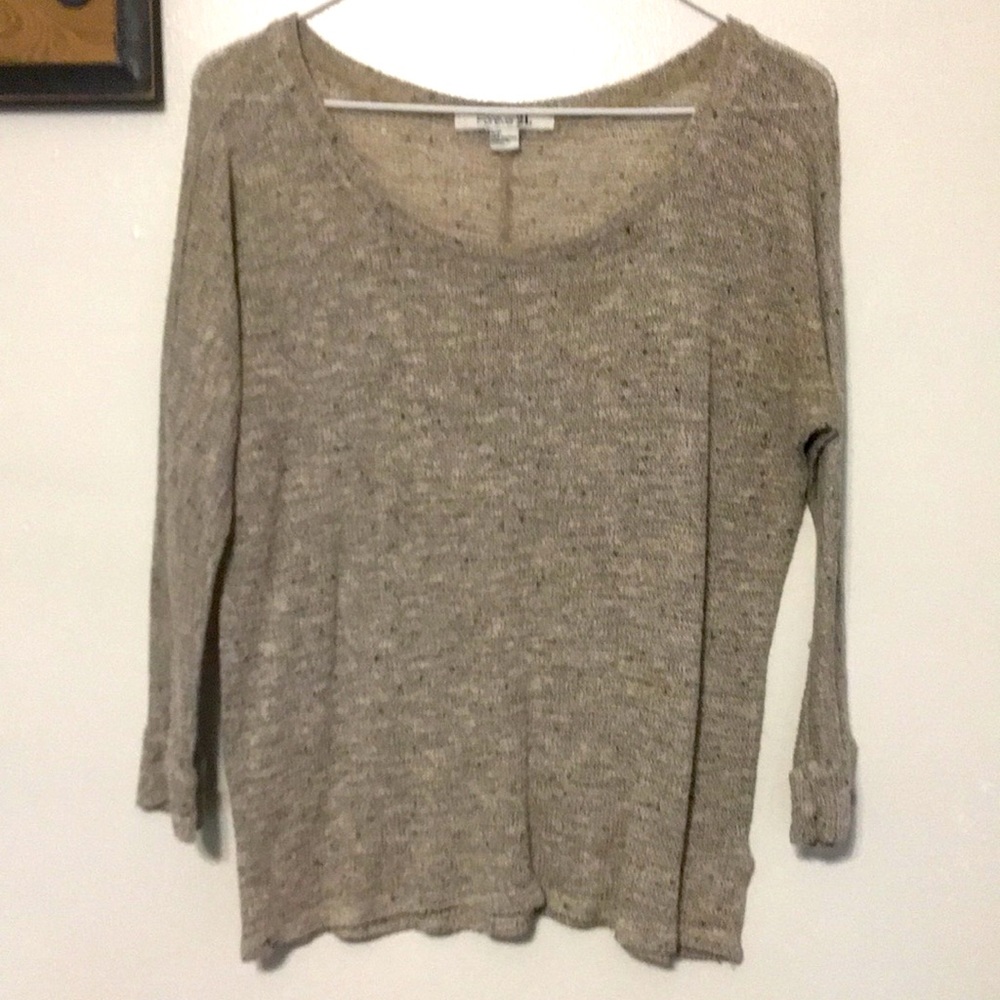 Forever 21 tan crocheted shirt